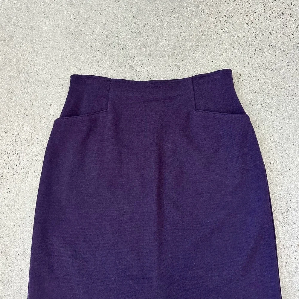 Vintage Missoni for Neiman Marcus Purple Wool Skirt w/ Pockets - Picture 2 of 4
